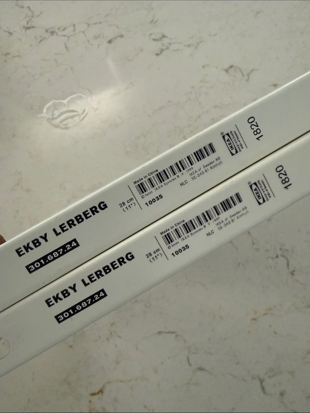 IKEA EKBY LERBERG White Shelf Brackets (Pair)